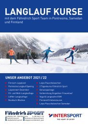 Fähndrich Sport Langlaufkurse 2021/22