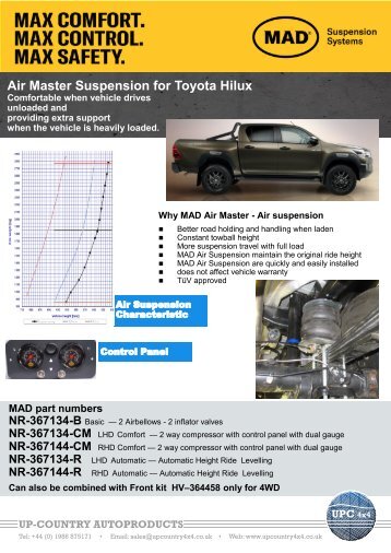 MAD Air Master Suspension for Toyota Hilux Leaflet
