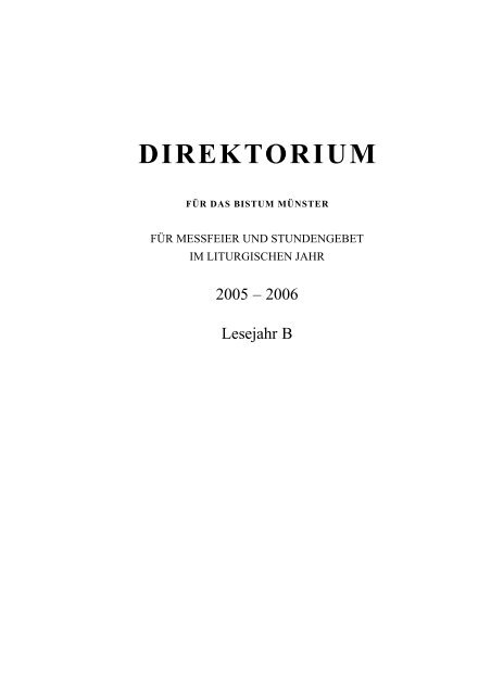 Direktorium 2005.pmd - Bistum Münster - Seelsorge und Personal