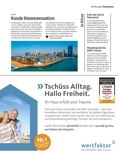 ADAC Urlaub Magazin, November-Ausgabe 2021, Württemberg