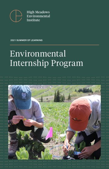 Environmental Internship Program - 2021 Booklet
