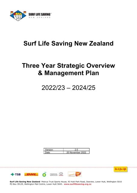 SLSNZ Strategy - 2022-25 Three year summary