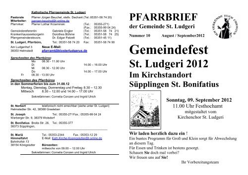 PFARRBRIEF der Gemeinde St. Ludgeri