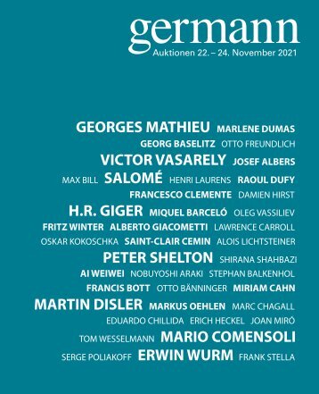 Kunst Auktion 22. - 24. November 2021, Germann Auktionshaus, Zürich