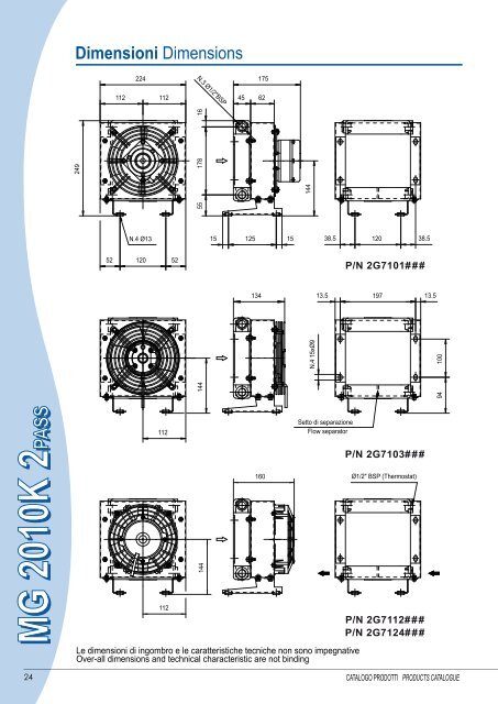 1 - Scambiatori Aria-olio Serie MG AIR