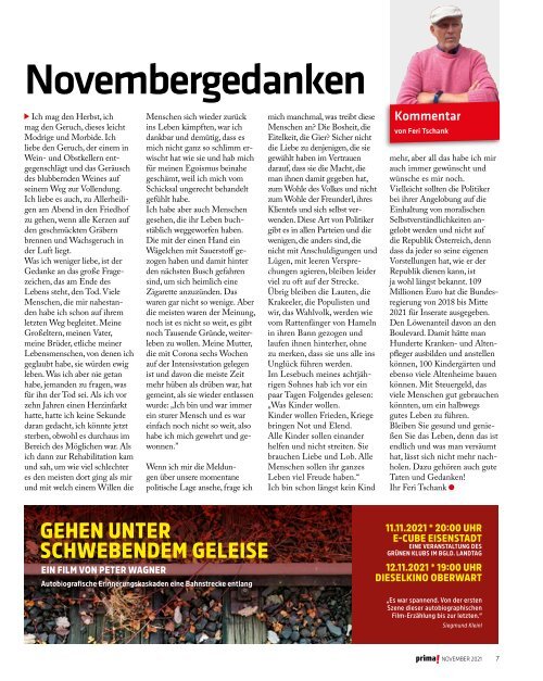 Prima Magazin - Ausgabe November 2021