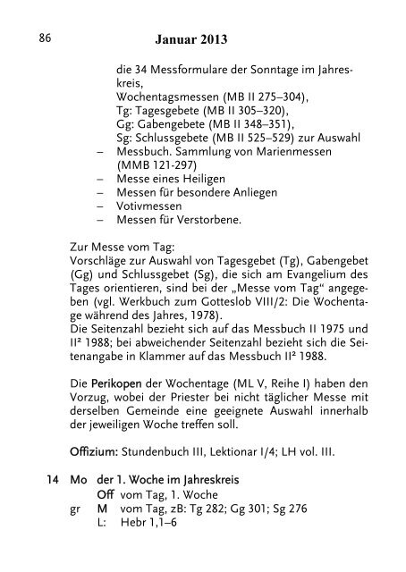 Direktorium 2012 – 2013 - Kirchenmusik