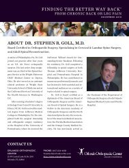 ABOUT DR. STEPHEN R. GOLL, M.D. - Orlando Orthopaedic Center