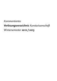 Kommentiertes Vorlesungsverzeichnis Kunstwissenschaft ...