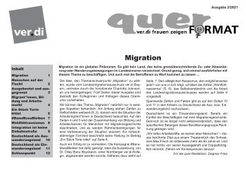 Zeitschrift quer ver.di Frauen Bayern (2/2021) Migration