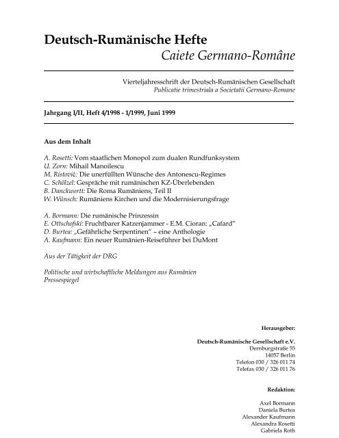 Rumänien - Deutsch-Rumänische Gesellschaft