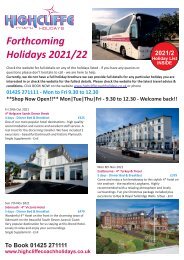 Highcliffe Coach Holidays - Current Holiday Brochure - 2021/22