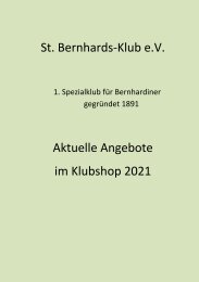 Bernhardinerkatalog Herbst 2021