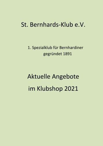 Bernhardinerkatalog Herbst 2021