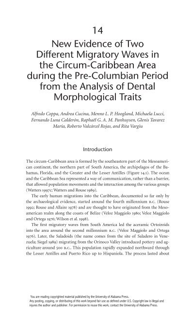 Crossing the Borders: New Methods and Techniques in the Study of Archaeological Materials from the Caribbean