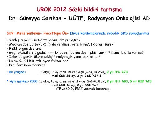 UROK 2012 Sözlü bildiri tartışma Dr. Süreyya Sarıhan - UÜTF ...