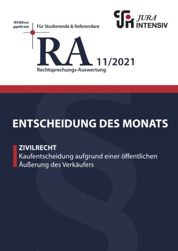 RA 11/2021 - Entscheidung des Monats