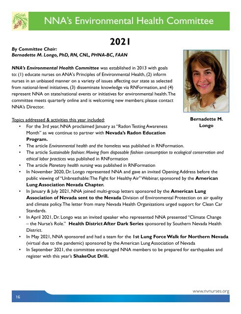 2021 Nevada Nurses Association Yearbook