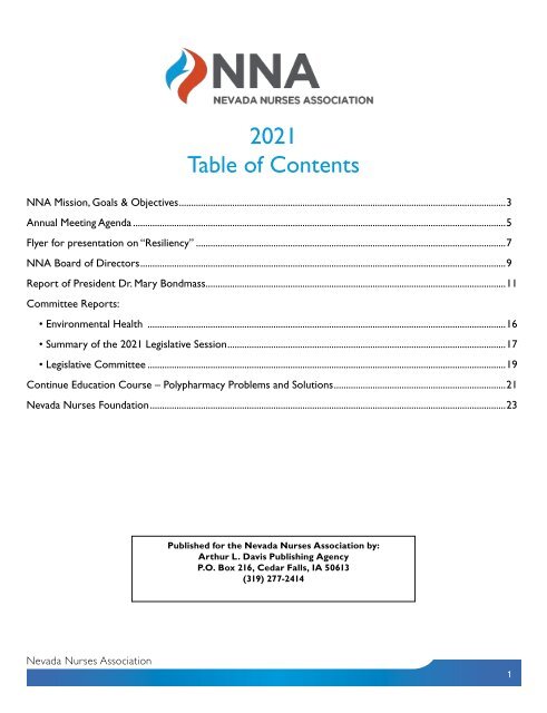 2021 Nevada Nurses Association Yearbook