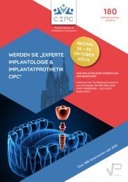 Das Implantologie Curriculum CIPC – das Programm für 2022/2023