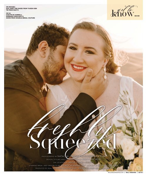 Real Weddings Magazine's Freshly Squeezed-A Decor Inspiration Shoot-GET TO KNOW OUR REAL COUPLE MODELS