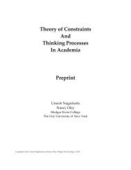 Theory of Constraints And Thinking Processes In Academia Preprint