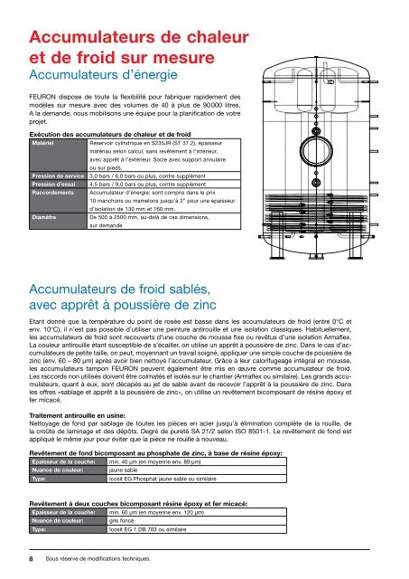 Accumulateurs de chaleur et de froid - FEURON AG