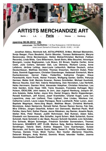 ARTISTS MERCHANDIZE ART