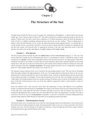 Chapter 2 The Structure of the Sun - Space Environment Center