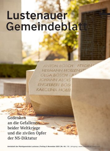 Lustenauer Gemeindeblatt Nr. 44 | Freitag 5. November 2021