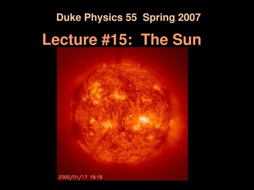 Gravitational Equilibrium How does the Sun remain ... - Duke Physics