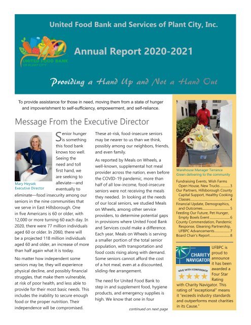 United Food Bank Annual Report 2020-21 Press Copy