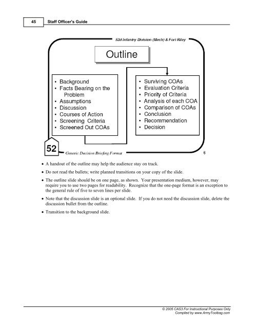 CAS3 Staff Officer Guide - U.S. Army