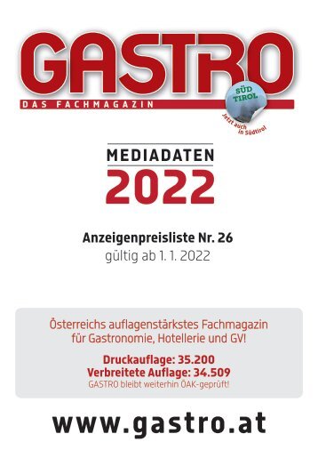 GASTRO Mediadaten 2022