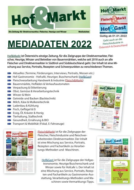 Hof&Markt Mediadaten 2022