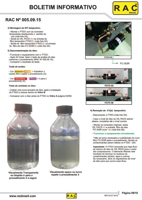 Procedimento de Limpeza e Descontaminação do Sistema