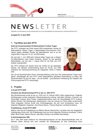 NEWSLETTER - Swiss Table Tennis