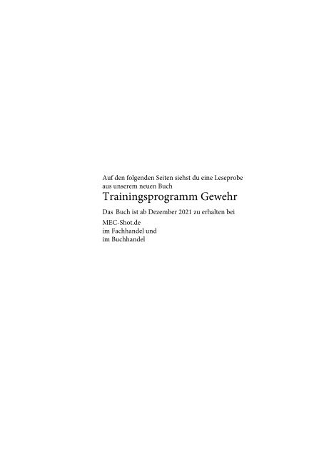 Leseprobe: Trainingsprogramm GEWEHR