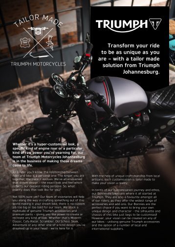 Ridefast - Triumph Tailor Made DPS - RGB Digital