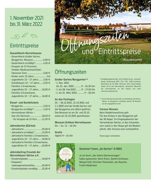 Im Garten Magazin Winterausgabe 2021 