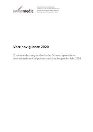 Vaccinovigilance - Unerwünschte Ereignisse nach Impfungen - Jahresbericht 2020