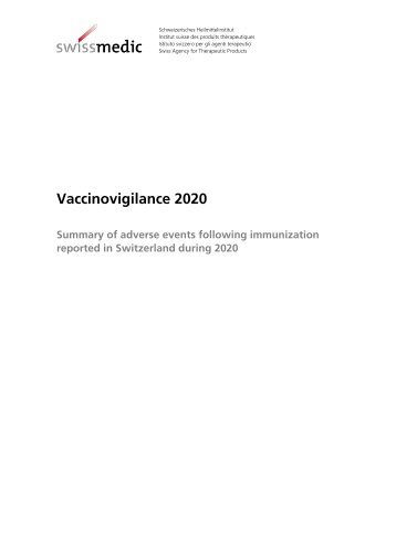 Vaccinovigilance - Adverse events following immunization - annual report 2020