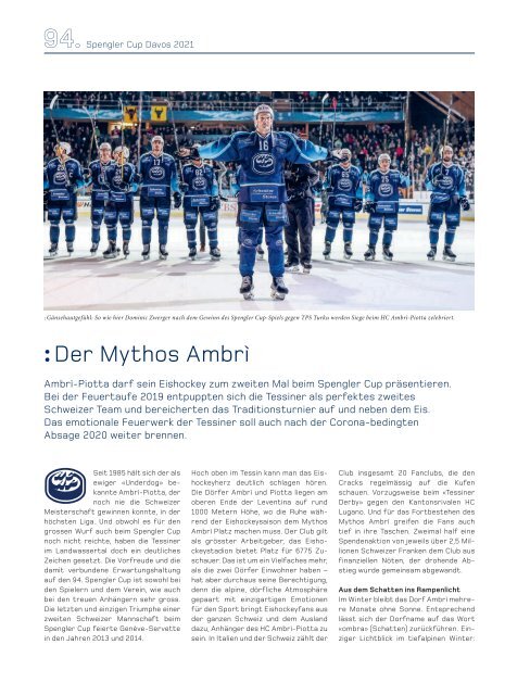 Spengler Cup Davos - Jahrbuch 2021 (60-er Jahre)