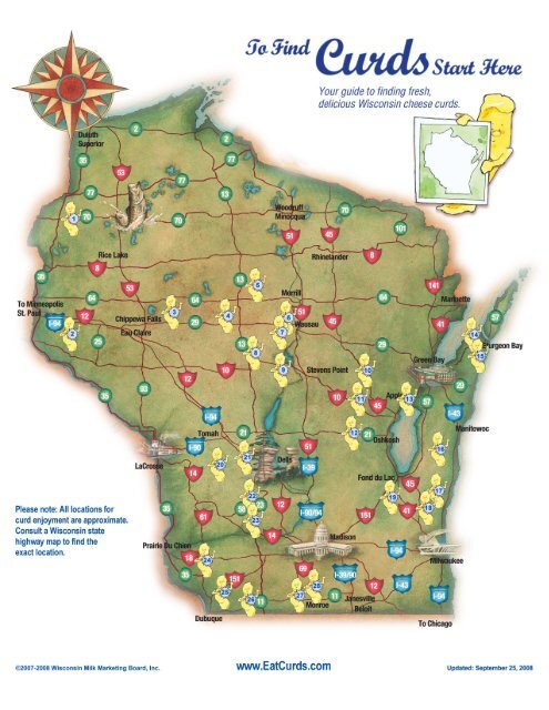 Wisconsin Cheese Tour Map - Tourist Map Of English