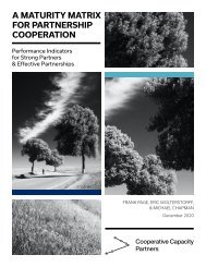 A MATURITY MATRIX FOR PARTNERSHIP COOPERATION