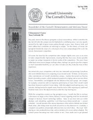 Newsletter of the Cornell Chimesmasters and McGraw Tower