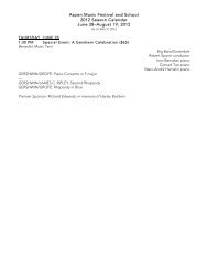 Download Calendar PDF - Aspen Music Festival and School