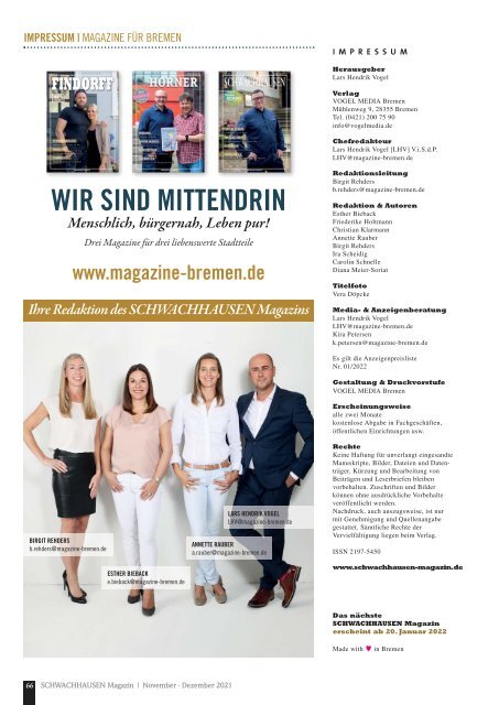 SCHWACHHAUSEN Magazin | November - Dezember 2021