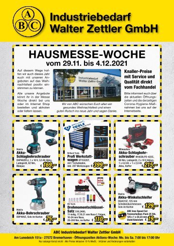 ABC Walter Zettler Industriebedarf – Broschüre Hausmesse 2021