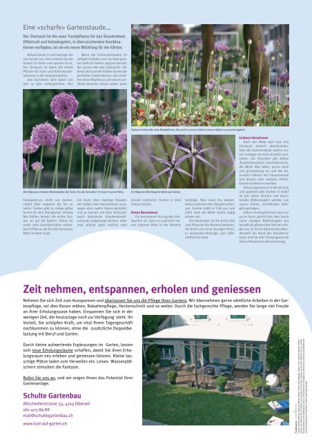 Zeit nehmen, entspannen, erholen und geniessen - Schulte Gartenbau